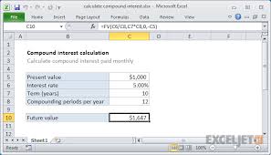 Excel Formula Calculate Compound Interest Exceljet