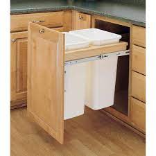 rev a shelf 4wctm 2150dm 2 double 50 qt top mount pullout waste container white