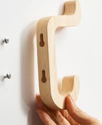 2 pcs wall hooks wood wall key hanger