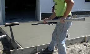 pour and finish a concrete patio slab