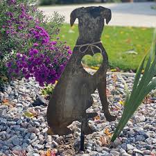Dog Metal Yard Art Boxer Dog Hand Made