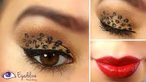 leopard eyeshadow red lips tutorial