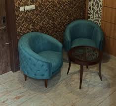 Wooden Round Bedroom Chair Set With
