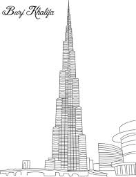 The coloring book featured a plane heading toward new york's twin towers. Burj Khalifa Tower Coloring Page Free Printable Coloring Pages For Kids