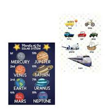 Details About Planet Transport Kids Preschool Early Learning Educational Posters Chart