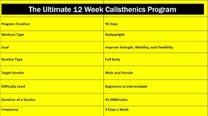 the best 12 week calisthenics program