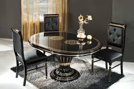 Rosa Black Round Extendable Dining