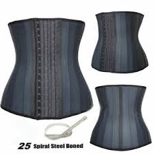 Details About 21 Steel Boned Plus Size Latex Waist Trainer Cincher Corset Slim Control Tummy