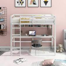 Bright Designs White Twin Size Loft Bed