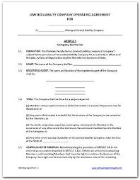 Free Llc Operating Agreement Statement Template Letter