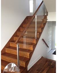 Wood Staircase With Glass Railing