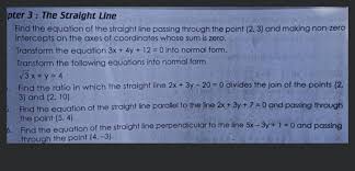 The Straight Line Find The Equation Of
