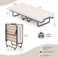 rollaway folding bed with memory foam