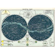 cavallini celestial chart gift wrap