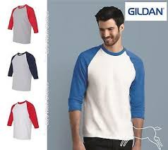Gildan Mens Heavy Cotton Three Quarter Raglan Sleeve T Shirt