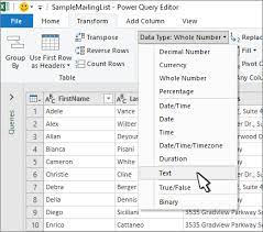 excel data source for a word mail merge