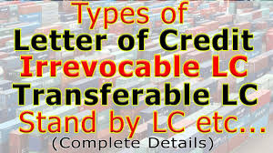 types of letter of credit irrevocable