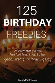 125 birthday freebies awesome places