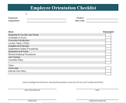 New Employee Orientation Checklist Template Excel And Word