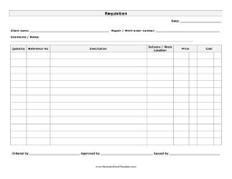 A Printable Requisition Form With Room For Detailed