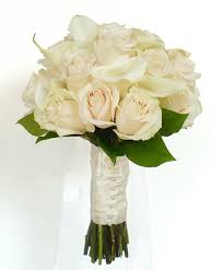 white rose bridal bouquet pike place