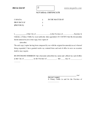 notarial certificate form for canada