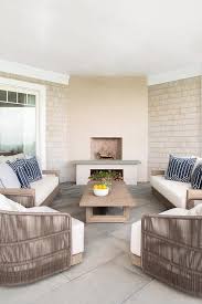 Covered Patio With Corner Fireplace And