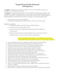 Resume Profile Statements Of Statement On Personal Presentations