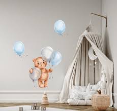 Teddy Bear With Air Balloons Nursery