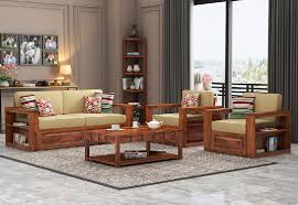 polished modern wooden sofa set