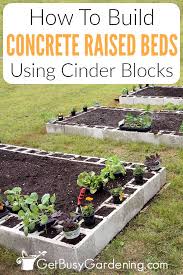 Raised Garden Bed Using Concrete Blocks