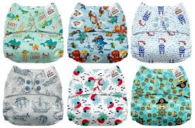 Mama Koala One Size Baby Washable Reusable Pocket Cloth Diapers 6 Pack With 6 One Size Microfiber Inserts Pirates On The Go