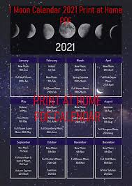 Free 2021 calendars that you can download, customize, and print. 2021 Moon Lunar Calendar 1 Page Print At Home Pdf 4 Styles Ebay