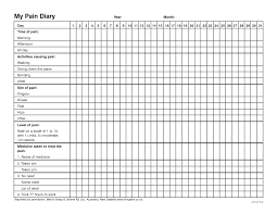 Pain Log Template A7012 Pd 6 My Pain Diary Planners Journal