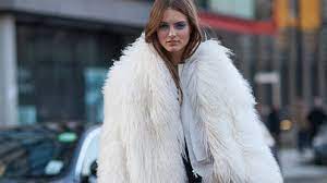 A Model Approved White Fur Jacket For