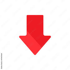 キラリと光る赤い下向き矢印のアイコン - 下降・損失・マイナスのイメージ素材 Stock Vector | Adobe Stock