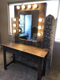 farmhouse makeup vanity in