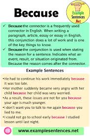 When to use a or an in a sentence. Because In A Sentence Definition And Example Sentences Example Sentences