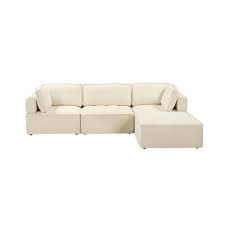 Ivory Polyester Sectional Sofa