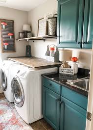 diy painted cabinets in the laundry