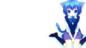 Hair no longer than shoulder length. Blue Haired Anime Cat Girl Wallpapers Wallpaper Cave