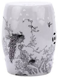 black and white fl bird motif