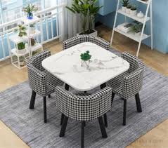 Two Layer Glass Top Dining Table Pu