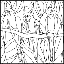 Parrots Stained Glass coloring page ...