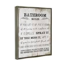 Bathroom Rules Funny Word Wood Textured