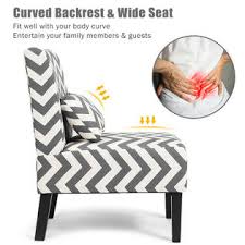 They're less bulky by design, so they can be moved around or placed in small corners of your home like the entryway. Costway Set Of 2 Armless Accent Chair Living Room Chair With Lumbar Pillow Gray Chevron