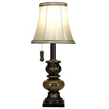 Trieste Accent Table Lamp With Pull Chain Marble Finish Ivory Fabric Shade Walmart Com Walmart Com