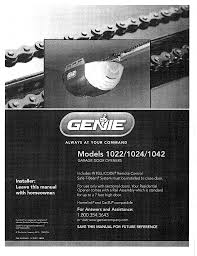 genie 1024 garage door opener owner s