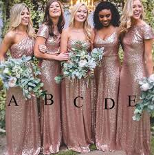 Sorella Vita Rose Gold Blush Sequins Country Bridesmaid Dresses Modest Custom Make Plus Size Maid Of Honor Wedding Guest Gowns Chiffon Bridesmaids