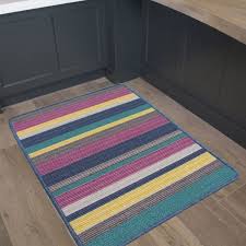 multi stripe washable non slip rug